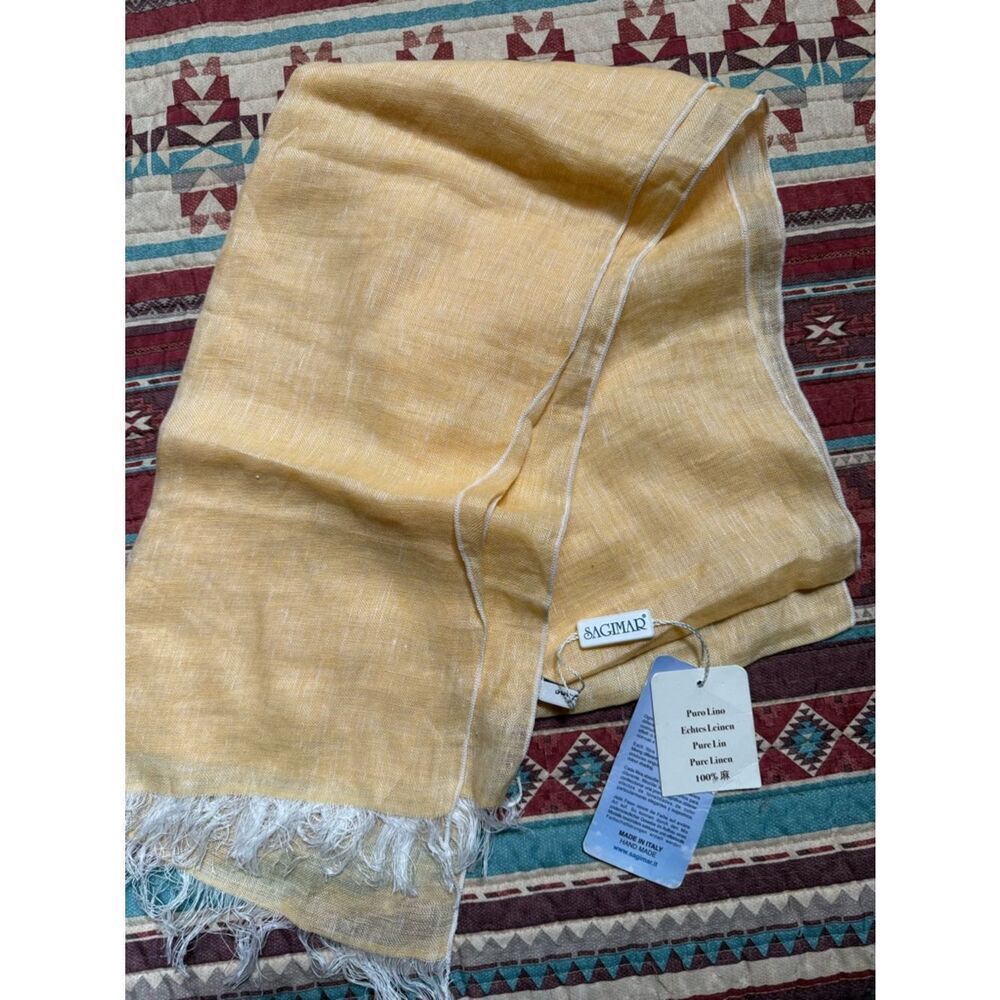 NWT Sagimar Yellow Linen Scarf